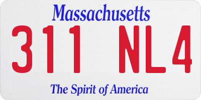 MA license plate 311NL4