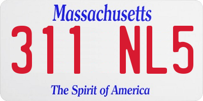 MA license plate 311NL5