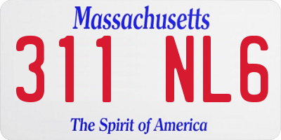 MA license plate 311NL6