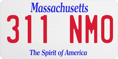 MA license plate 311NM0