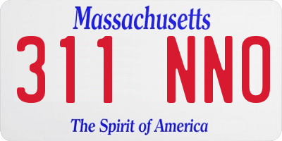 MA license plate 311NN0