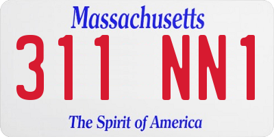 MA license plate 311NN1
