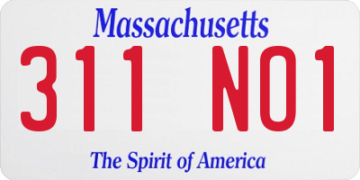 MA license plate 311NO1