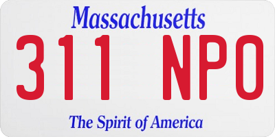 MA license plate 311NP0