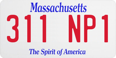 MA license plate 311NP1