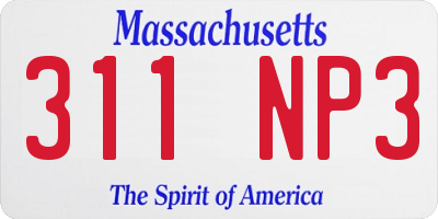 MA license plate 311NP3
