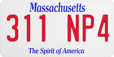 MA license plate 311NP4