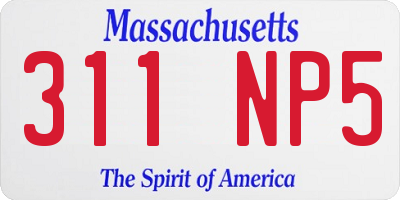 MA license plate 311NP5