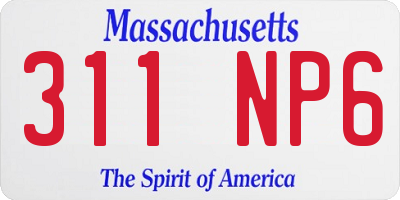 MA license plate 311NP6