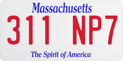 MA license plate 311NP7