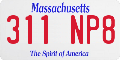 MA license plate 311NP8
