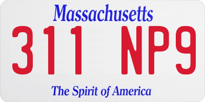 MA license plate 311NP9