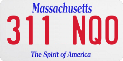 MA license plate 311NQ0
