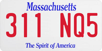 MA license plate 311NQ5