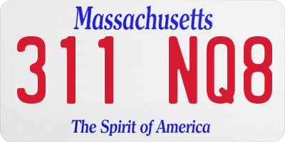 MA license plate 311NQ8