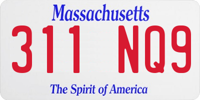 MA license plate 311NQ9
