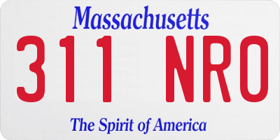 MA license plate 311NR0