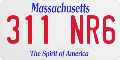 MA license plate 311NR6