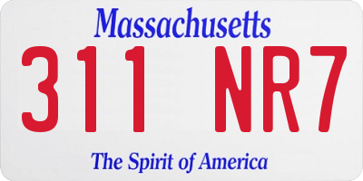 MA license plate 311NR7