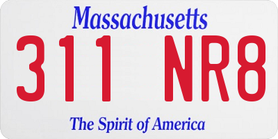 MA license plate 311NR8