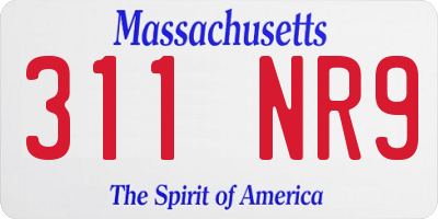 MA license plate 311NR9