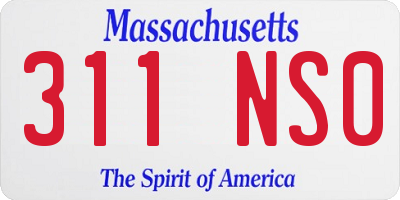 MA license plate 311NS0
