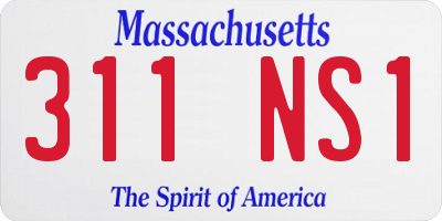 MA license plate 311NS1