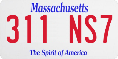 MA license plate 311NS7