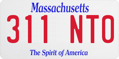 MA license plate 311NT0