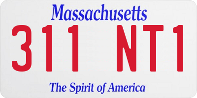 MA license plate 311NT1
