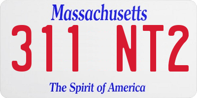 MA license plate 311NT2