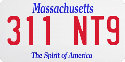 MA license plate 311NT9