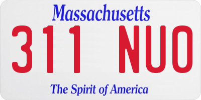 MA license plate 311NU0