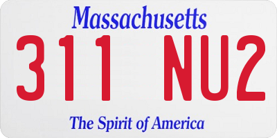 MA license plate 311NU2
