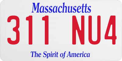 MA license plate 311NU4