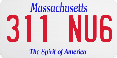 MA license plate 311NU6