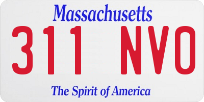 MA license plate 311NV0