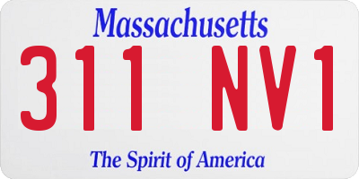 MA license plate 311NV1