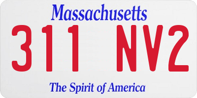 MA license plate 311NV2