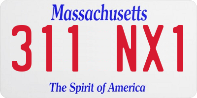 MA license plate 311NX1