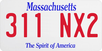 MA license plate 311NX2