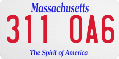 MA license plate 311OA6