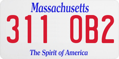 MA license plate 311OB2
