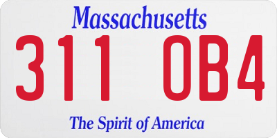 MA license plate 311OB4