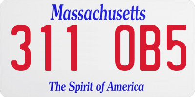 MA license plate 311OB5