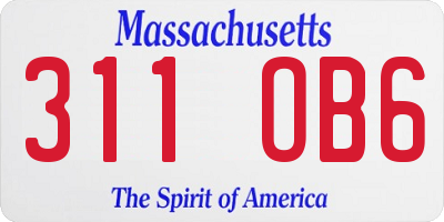 MA license plate 311OB6