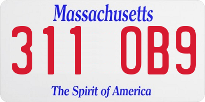 MA license plate 311OB9