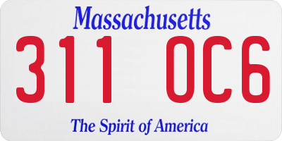 MA license plate 311OC6