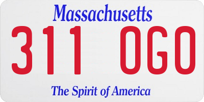MA license plate 311OG0