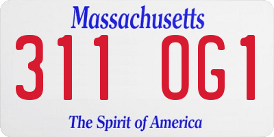MA license plate 311OG1